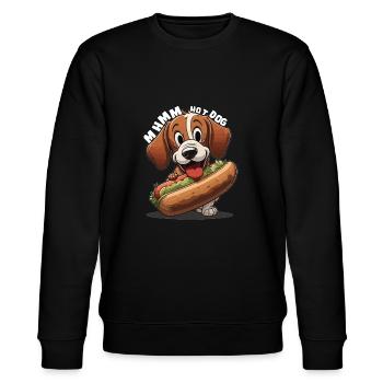Mhmm Hot Dog - Stanley/Stella Unisex Bio-Sweatshirt CHANGER  - Schwarz - Vorne - Nik (191cm) & Marisol (170cm)