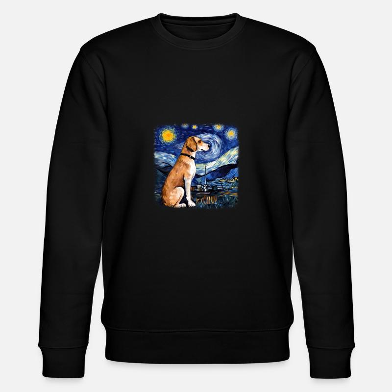 Beagle Van Gogh nuit étoilée - Sweat bio CHANGER Stanley/Stella Unisexe - noir