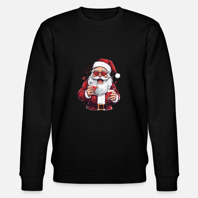 Fröhlicher Weihnachtsmann - Stanley/Stella Unisex Bio-Sweatshirt CHANGER  - Schwarz