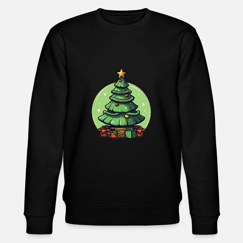 Tannenbaum oder Weihnachtsbaum an Weihnachten - Stanley/Stella Unisex Bio-Sweatshirt CHANGER  - Schwarz