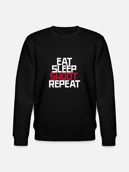 Eat Sleep Shoot Repeat - Stanley/Stella CHANGER Unisex Organic Sweatshirt - black