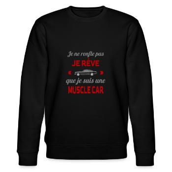 Je rêve MUSCLE CAR - Sweat bio CHANGER Stanley/Stella Unisexe - noir - Devant - Nik (191cm) & Marisol (170cm)