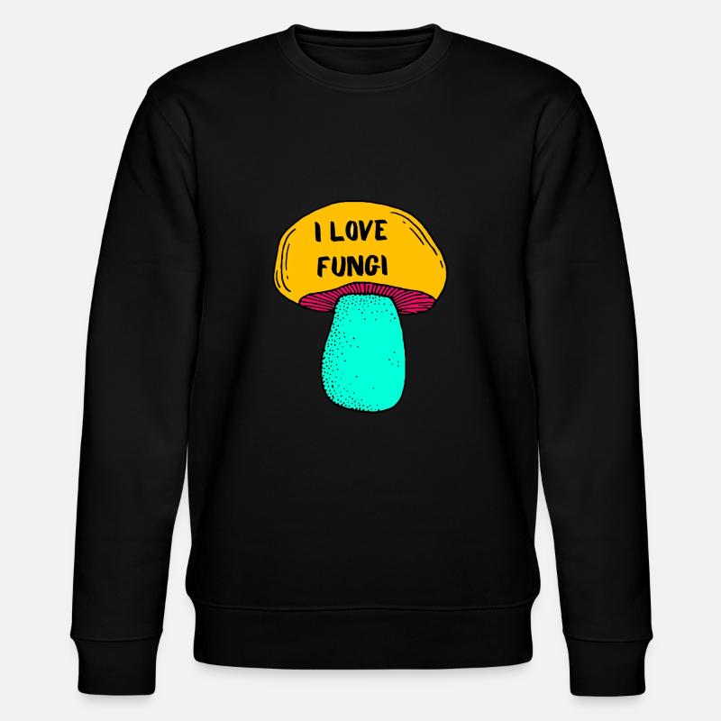 Ich liebe Pilze - Stanley/Stella Unisex Bio-Sweatshirt CHANGER  - Schwarz