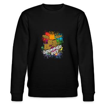 Drummer Boy - Drums - Drummer - Stanley/Stella Unisex Bio-Sweatshirt CHANGER  - Schwarz - Vorne - Nik (191cm) & Marisol (170cm)