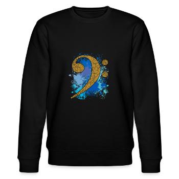 Bass - Bass Key - blaue Farbe - Stanley/Stella Unisex Bio-Sweatshirt CHANGER  - Schwarz - Vorne - Nik (191cm) & Marisol (170cm)