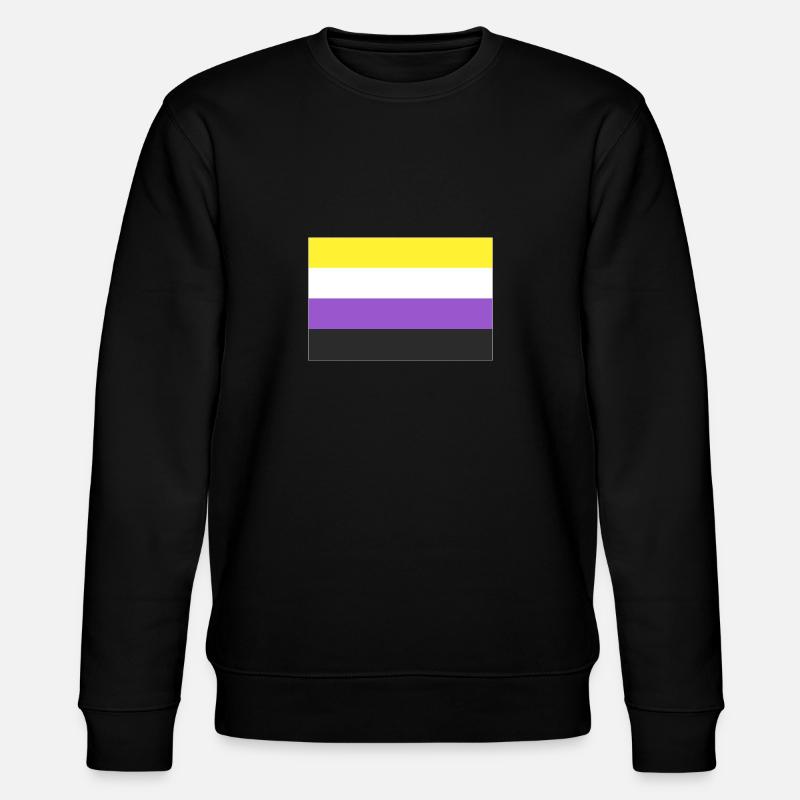 Non-binary flag - Stanley/Stella CHANGER Unisex Organic Sweatshirt - black