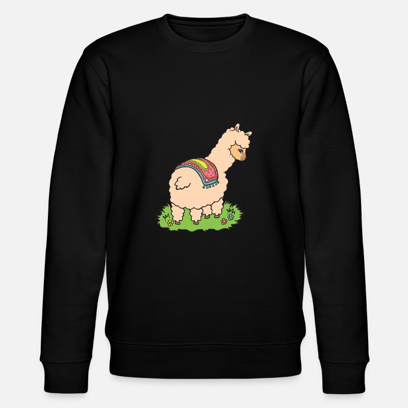 Alpaka auf Wiese. - Stanley/Stella Unisex Bio-Sweatshirt CHANGER  - Schwarz