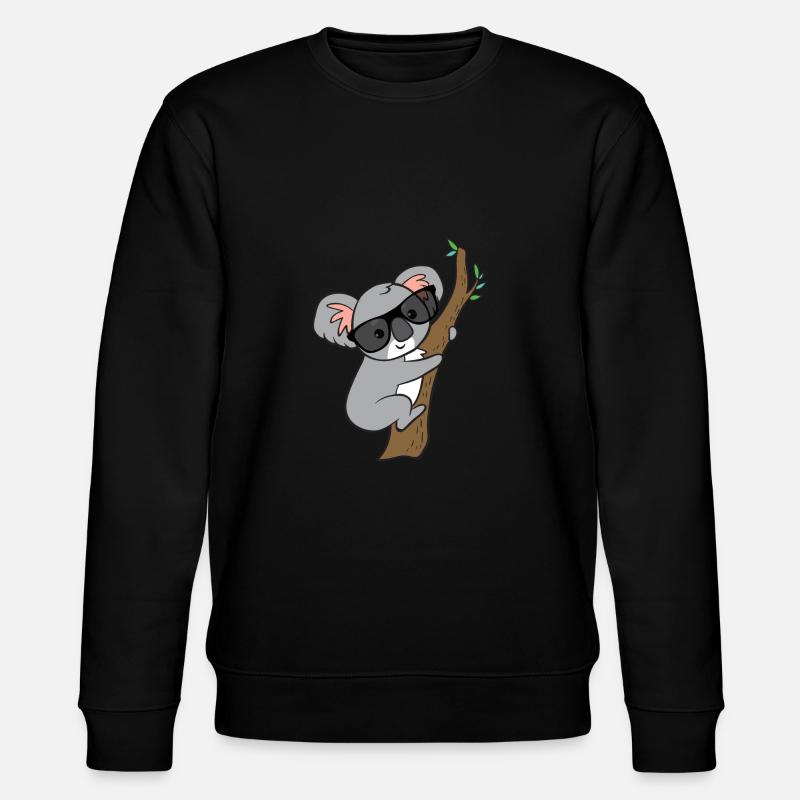 Koala with glasses on tree - Stanley/Stella CHANGER Unisex Organic Sweatshirt - black