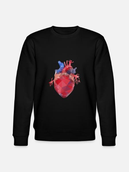 Heart low poly - Stanley/Stella CHANGER Unisex Organic Sweatshirt - black