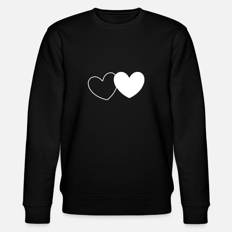 Weißes Herz - Stanley/Stella Unisex Bio-Sweatshirt CHANGER - Schwarz