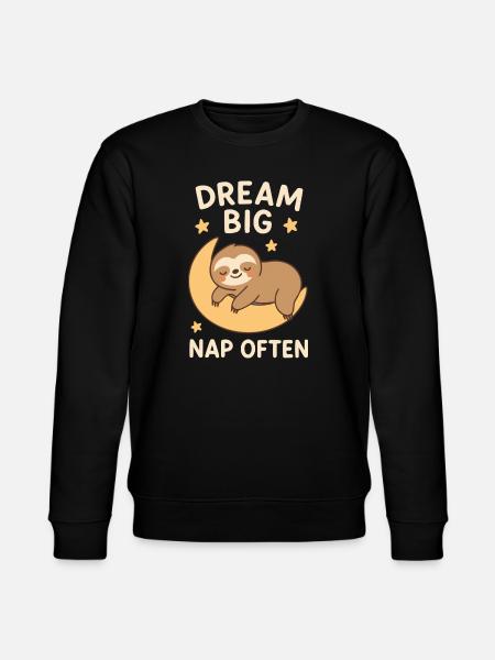 Sloth - Dream Big - Stanley/Stella CHANGER Unisex Organic Sweatshirt - black