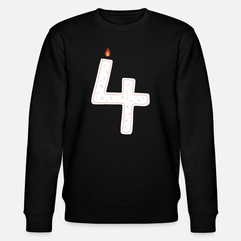Festliches Kerzendesign Nummer Vier - Stanley/Stella Unisex Bio-Sweatshirt CHANGER - Schwarz