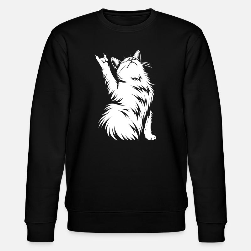 Rock Katze – Devil Horns Silhouette - Stanley/Stella Unisex Bio-Sweatshirt CHANGER  - Schwarz
