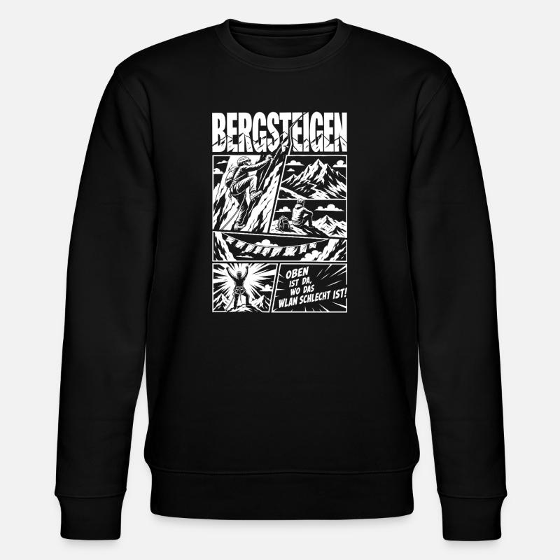 Bergsteigen Abenteuer Klettern Aussicht - Stanley/Stella Unisex Bio-Sweatshirt CHANGER  - Schwarz