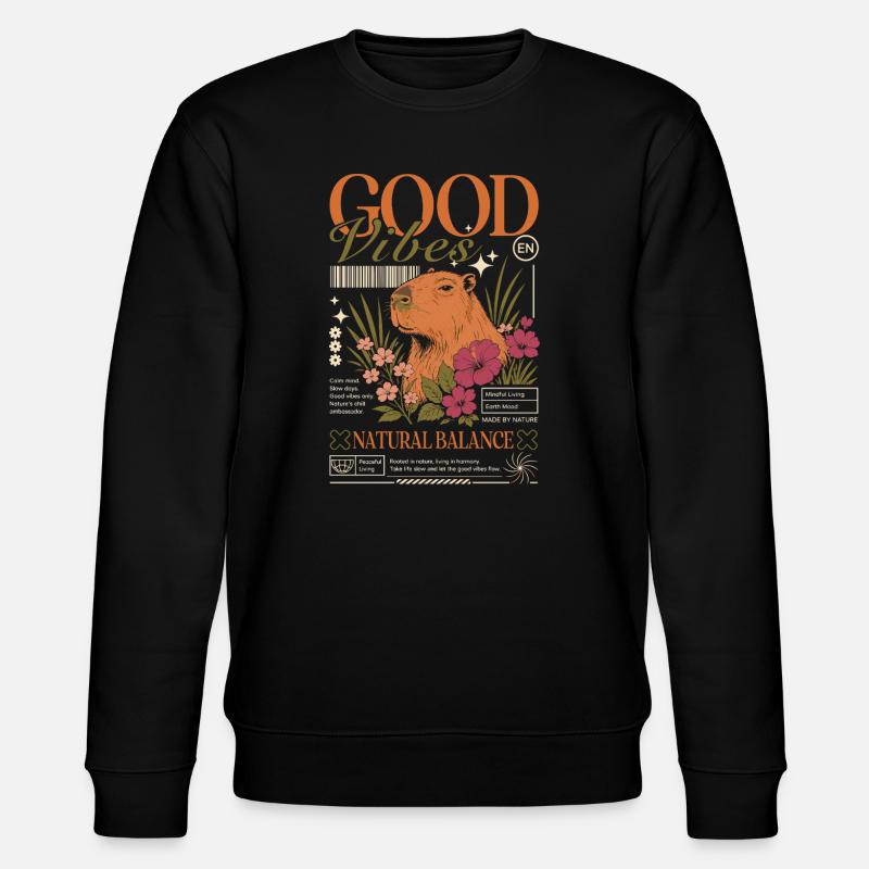 Vibes Capybara Design - Stanley/Stella CHANGER Unisex Organic Sweatshirt - black