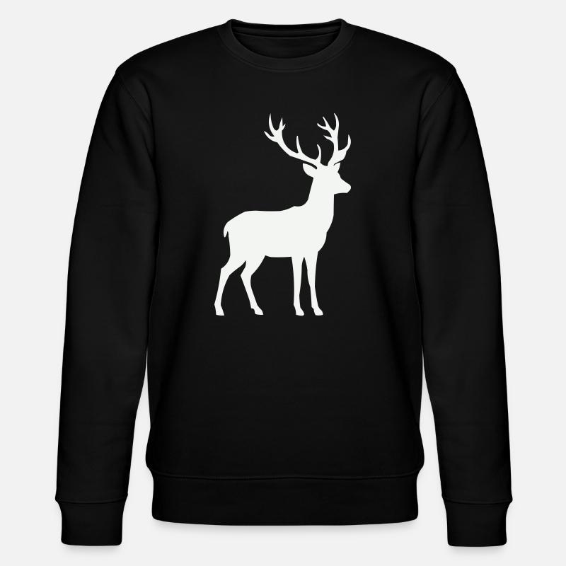 Hirsch Silhouette - Stanley/Stella Unisex Bio-Sweatshirt CHANGER  - Schwarz