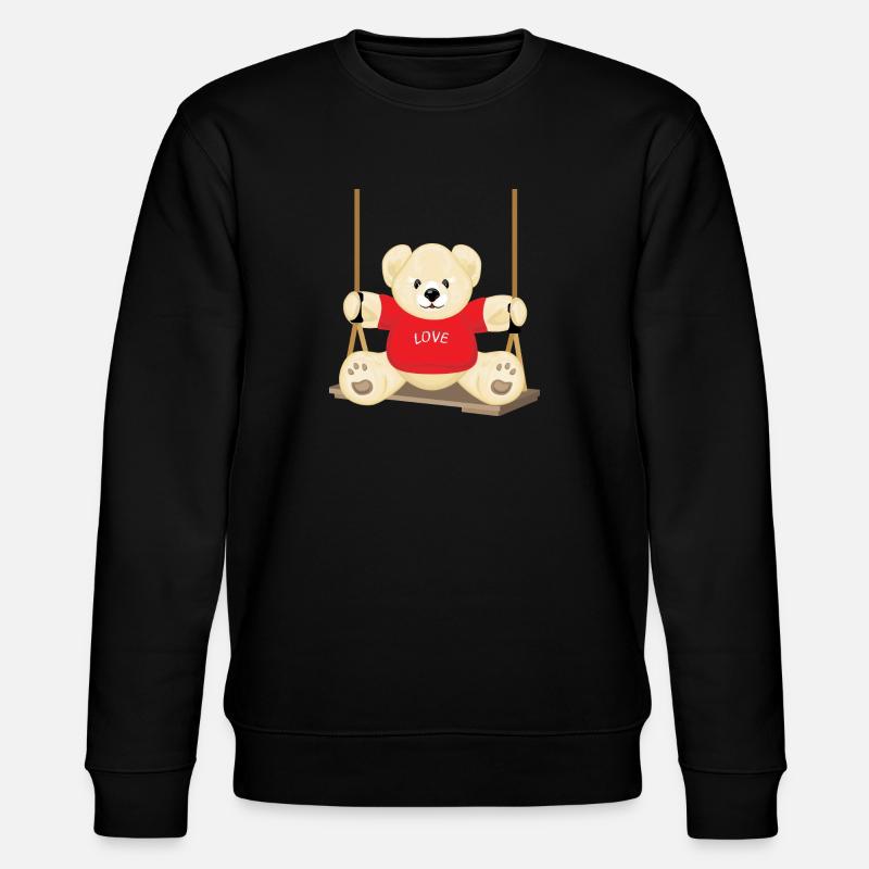 Teddy bear on the swing - Stanley/Stella Unisex Bio-Sweatshirt CHANGER  - Schwarz
