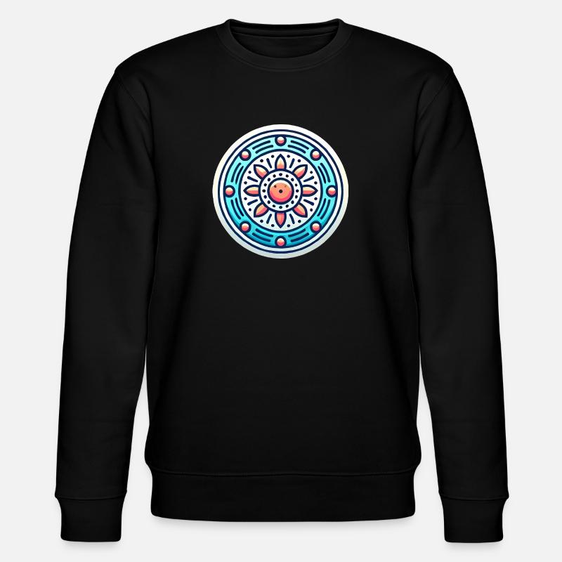 Vibrant Circular Badge Design - Stanley/Stella CHANGER Unisex Organic Sweatshirt - black