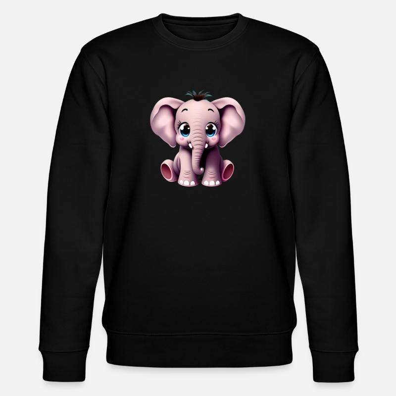 Baby-Elefant - Stanley/Stella Unisex Bio-Sweatshirt CHANGER - Schwarz