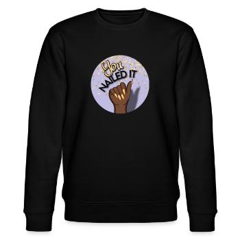 You nailed it! Du hast es geschafft! - Stanley/Stella Unisex Bio-Sweatshirt CHANGER  - Schwarz - Vorne - Nik (191cm) & Marisol (170cm)