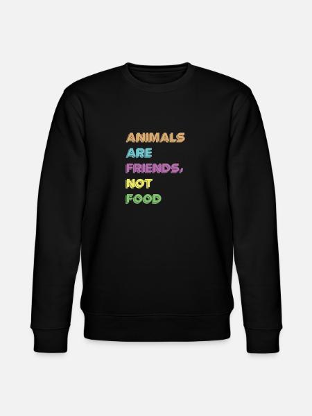 Animals are friends, not food - Stanley/Stella Unisex Bio-Sweatshirt CHANGER  - Schwarz