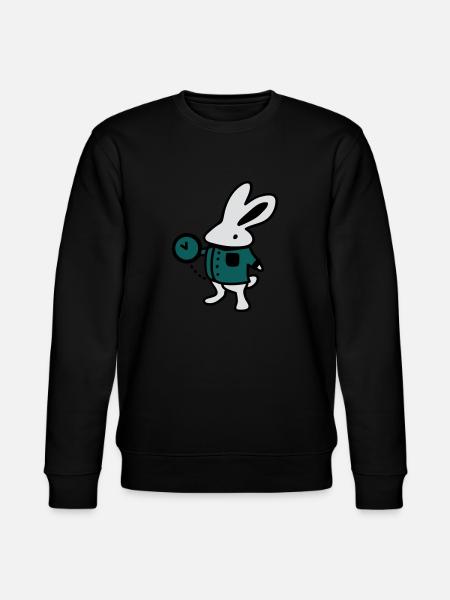Rabbit + Clock - Stanley/Stella CHANGER Unisex Organic Sweatshirt - black