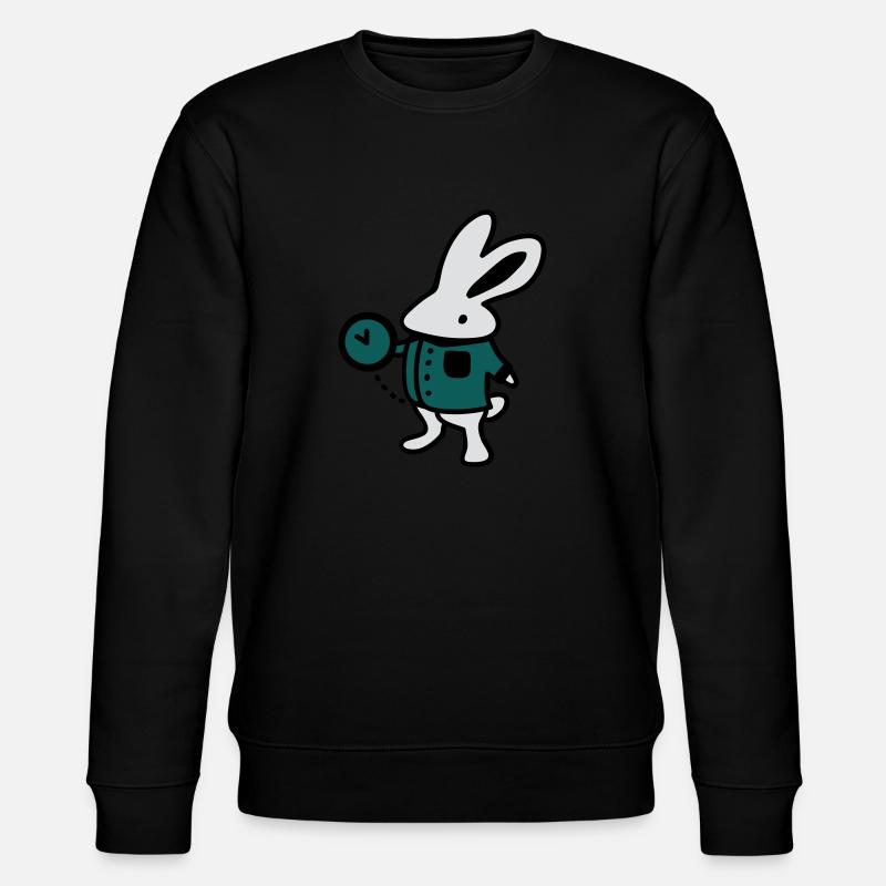 Rabbit + Clock - Stanley/Stella CHANGER Unisex Organic Sweatshirt - black