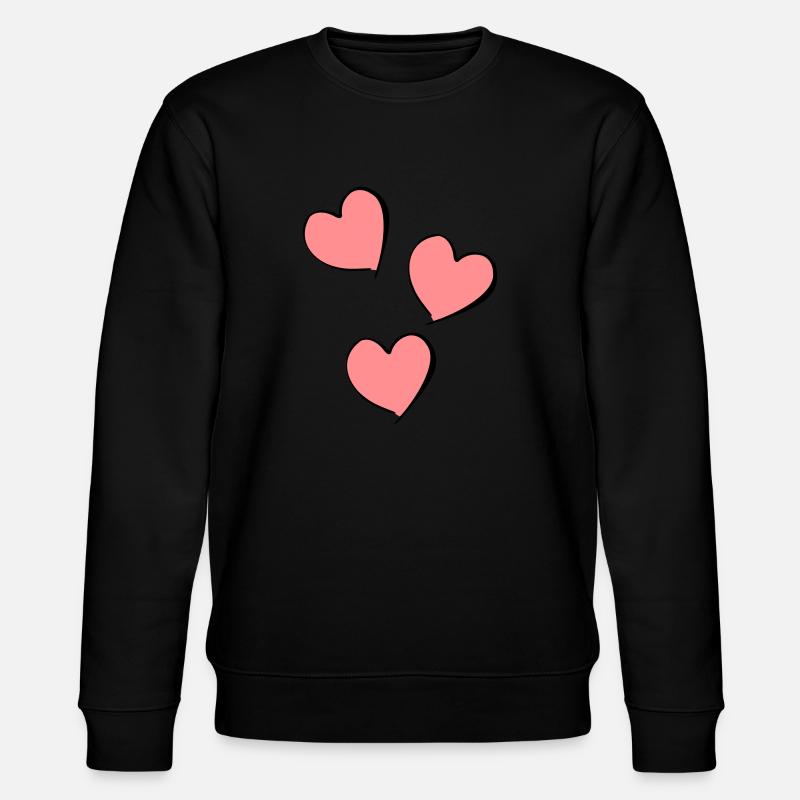 drei Herzen - Stanley/Stella Unisex Bio-Sweatshirt CHANGER  - Schwarz