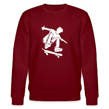 skate, skateboard, skateboarding - Sweat bio CHANGER Stanley/Stella Unisexe - bordeaux - Devant - Nik (191cm) & Marisol (170cm)