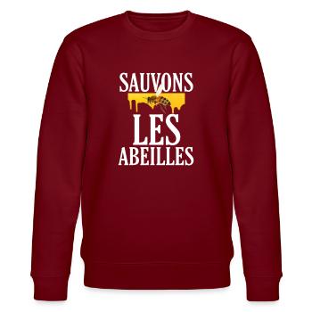 sauvons les abeilles - Sweat bio CHANGER Stanley/Stella Unisexe - bordeaux - Devant - Nik (191cm) & Marisol (170cm)