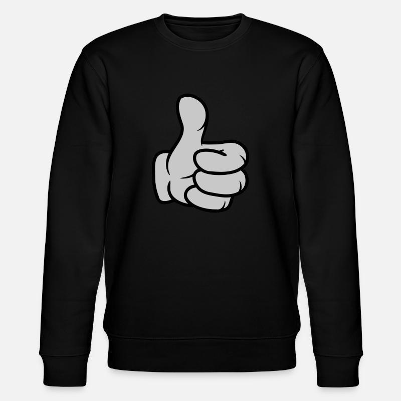 Comic Hand Thumbs Up - Stanley/Stella CHANGER Unisex Organic Sweatshirt - black