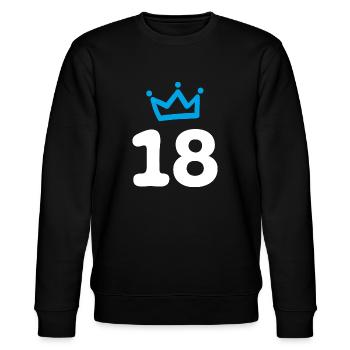 18. Geburtstag Krone Geschenkidee - Stanley/Stella Unisex Bio-Sweatshirt CHANGER  - Schwarz - Vorne - Nik (191cm) & Marisol (170cm)