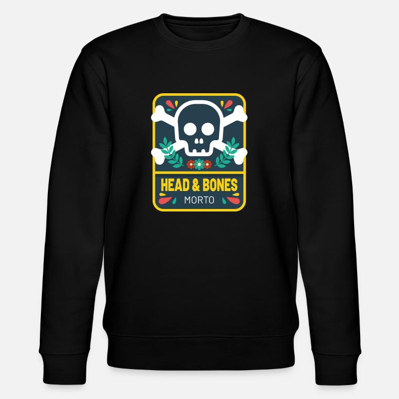 Head and bones flowers - Stanley/Stella Unisex Bio-Sweatshirt CHANGER  - Schwarz