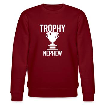 Trophäe Neffe - Stanley/Stella Unisex Bio-Sweatshirt CHANGER  - Burgunderrot - Vorne - Nik (191cm) & Marisol (170cm)