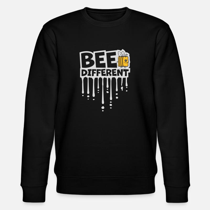 bee different saying quote - Stanley/Stella CHANGER Unisex Organic Sweatshirt - black