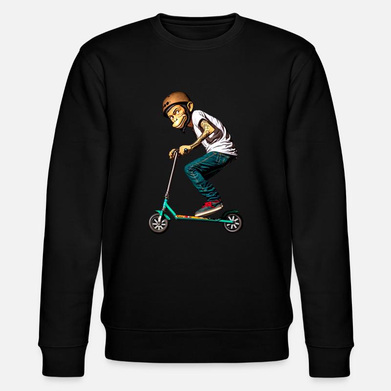 Stunt Scooter Monkey Does Tricks - Stanley/Stella CHANGER Unisex Organic Sweatshirt - black