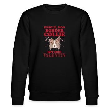 Désolé mon border collie est mon valentin - Sweat bio CHANGER Stanley/Stella Unisexe - noir - Devant - Nik (191cm) & Marisol (170cm)