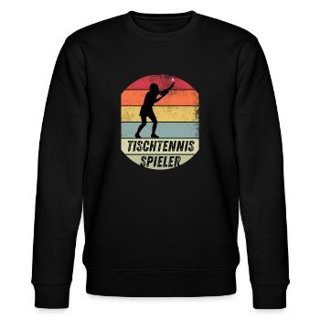 Tischtennisspieler - Stanley/Stella Unisex Bio-Sweatshirt CHANGER  - Schwarz - Vorne - Nik (191cm) & Marisol (170cm)
