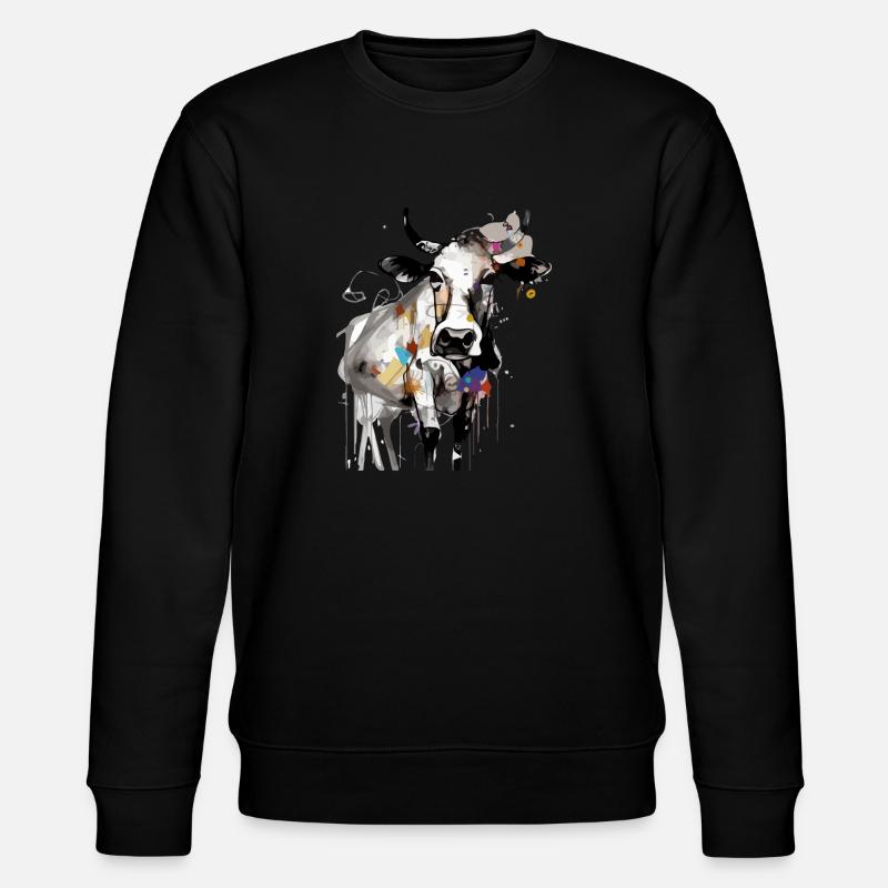 Buchen Sie die Kuh - Stanley/Stella Unisex Bio-Sweatshirt CHANGER  - Schwarz