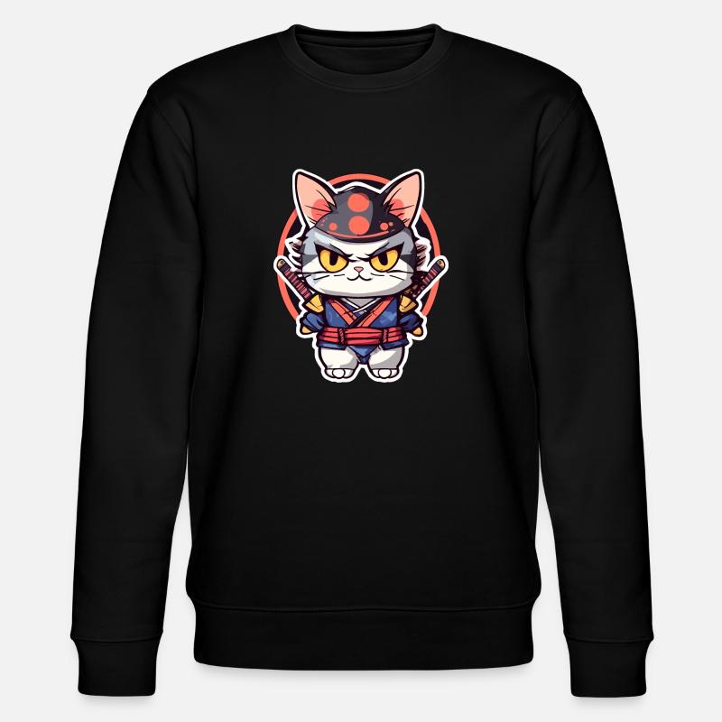 Samurai Cat #3 - Stanley/Stella CHANGER Unisex Organic Sweatshirt - black