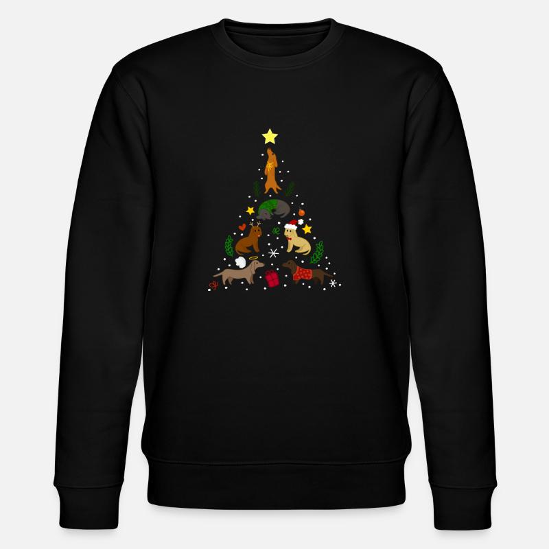 Dackel Baum Weihnachten - Stanley/Stella Unisex Bio-Sweatshirt CHANGER  - Schwarz