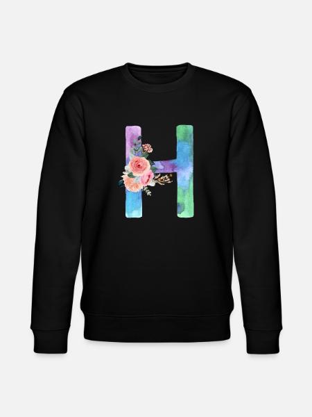 Buchstabe H Aquarell - Stanley/Stella Unisex Bio-Sweatshirt CHANGER  - Schwarz
