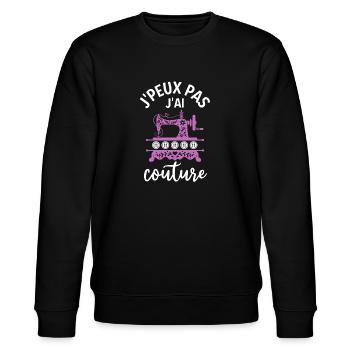 Je peux pas j ai couture 3 - Sweat bio CHANGER Stanley/Stella Unisexe - noir - Devant - Nik (191cm) & Marisol (170cm)