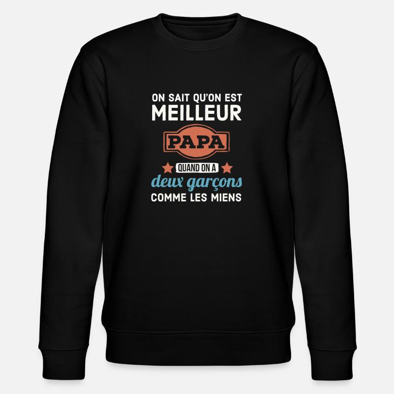 Père de deux garçons - Sweat bio CHANGER Stanley/Stella Unisexe - noir