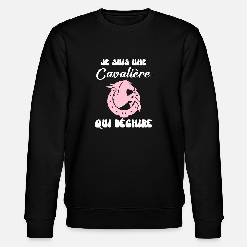 Cavalière cheval humour - Sweat bio CHANGER Stanley/Stella Unisexe - noir