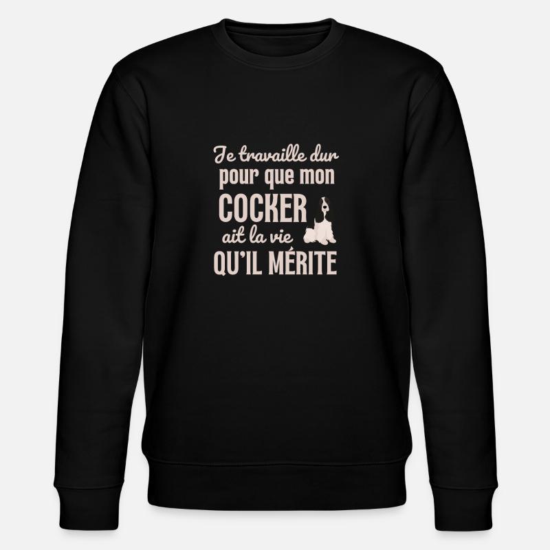 Chien mignon cocker - Sweat bio CHANGER Stanley/Stella Unisexe - noir
