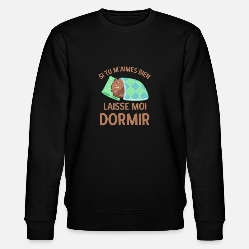 Humour marmotte dormir - Sweat bio CHANGER Stanley/Stella Unisexe - noir