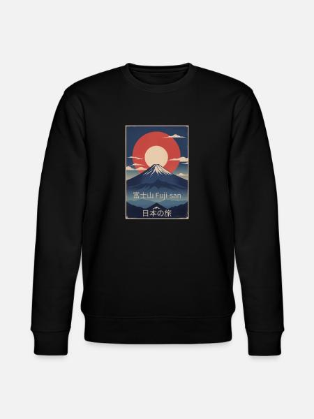 Berg Retro T-Shirt Japan Reise Asien Poster - Stanley/Stella Unisex Bio-Sweatshirt CHANGER  - Schwarz