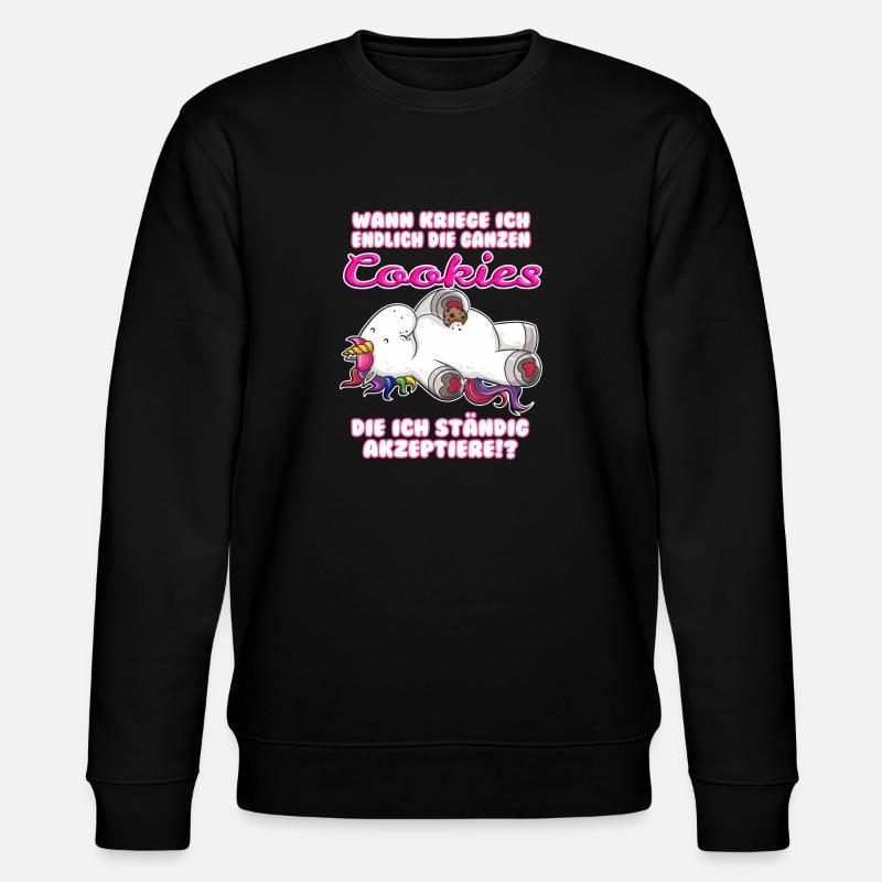 Einhorn Cookie - Stanley/Stella Unisex Bio-Sweatshirt CHANGER  - Schwarz