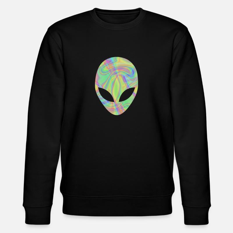 Alien Head Extraterrestre Vert Hologram - Sweat bio CHANGER Stanley/Stella Unisexe - noir